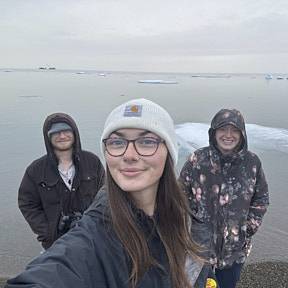 Justin, Lauren, and Clair by the Arctic ocean